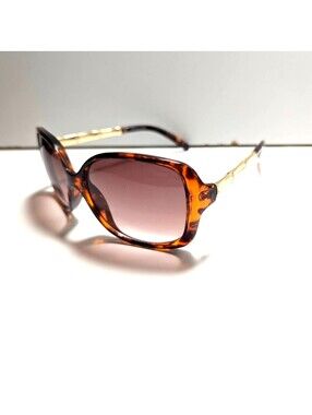 Foster Grant Women's Oversized SR1222 Brown Tortoise Sunglasses Golden Accents